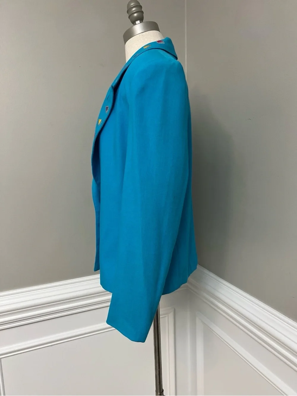 Vintage 80’s Women’s Turquoise Blazer by City Girl Los Angeles